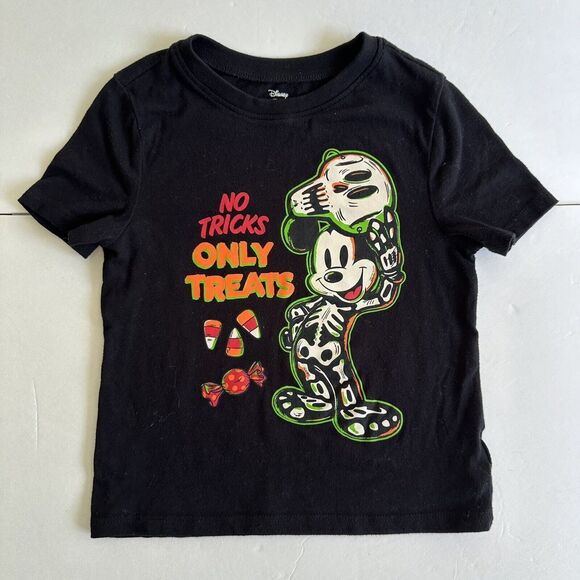 Disney Mickey Mouse Skeleton T Shirt Halloween Tshirt Size 5T - Picture 1 of 4